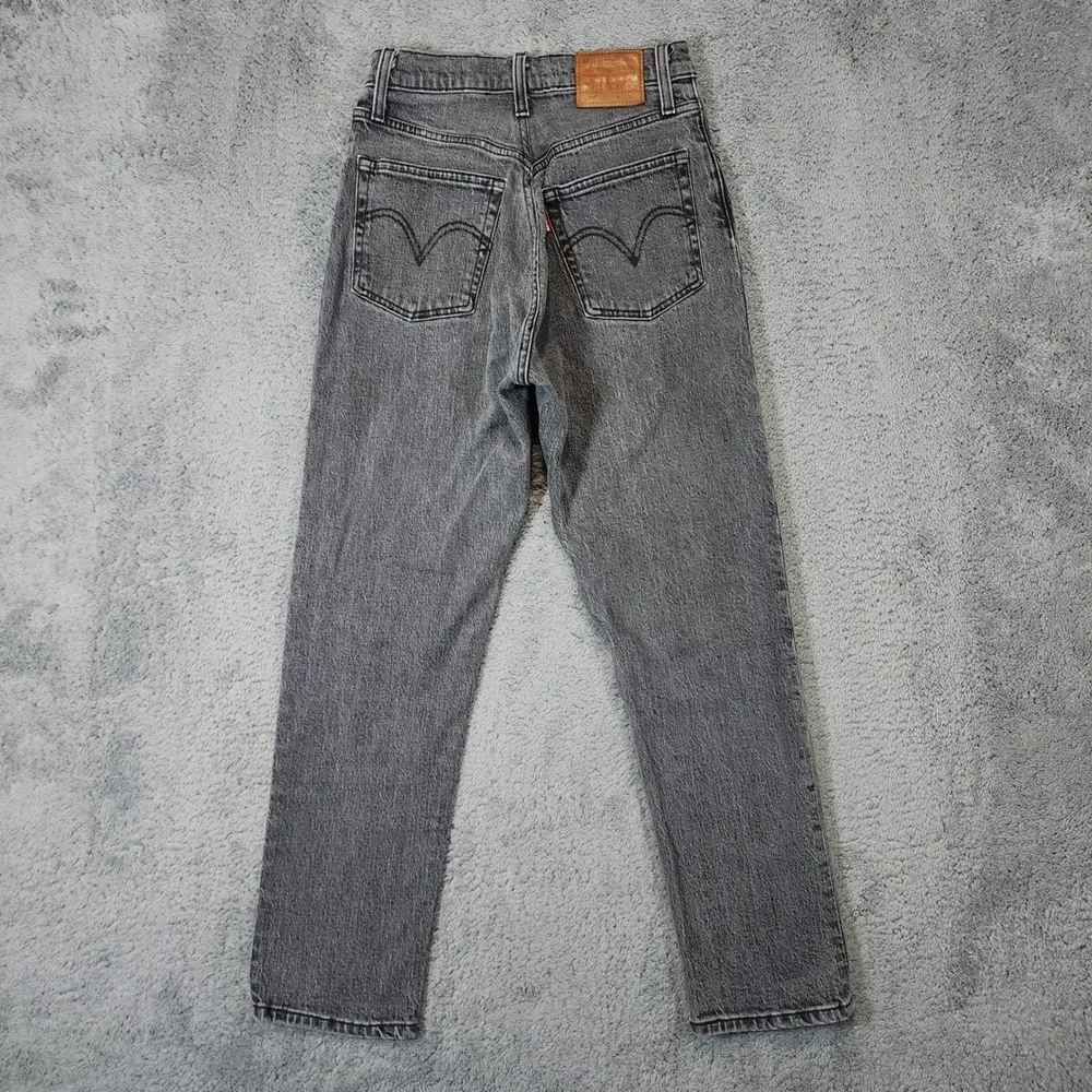 Levis 501 Button Fly Jeans Womens Size 27 Premium Black Wash Denim Big E Casual